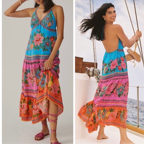 FARM Rio Dresses & Skirts - Anthropologie x Farm Rio Floral Tiered
Midi Dress sz XL